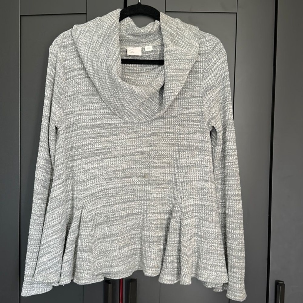 Anthropologie Postmark Grey Cowl Neck sweater - Picture 3 of 4